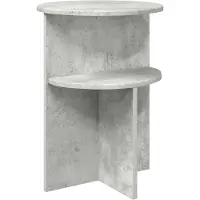 vidaXL Bijzettafel met opslag Betongrijs Ø 39,5 x 55 cm Bewerkt hout