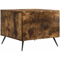 vidaXL Salontafel met lade Gerookt eiken 49 x 50 x 40 cm Bewerkt hout