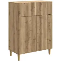 vidaXL Dressoir Artisanaal eiken 66 x 34,5 x 90 cm Bewerkt hout