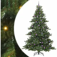 vidaXL Kunstmatige Hinged Kerstboom Groen 240 cm PVC en Staal