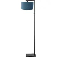 Steinhauer Vloerlamp Stang met velours kap blauw