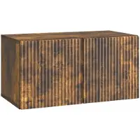 vidaXL Wandmontage TV-kast 59,5 x 31 x 30 cm Gerookt eiken
