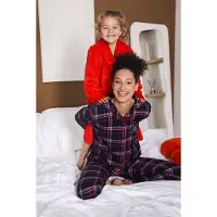 Rebelle Badjas - Aspen Ski - Fleece - Rood - Hartjes - Maat 104