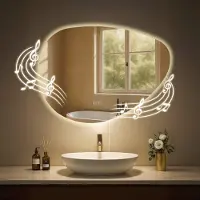 CLP Almafie Badkamerspiegel - met verlichting - met verwarming - dimbare LED wandspiegel - 3 lichtstanden - helder/glas