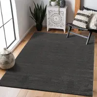 Muratap Uni effen laagpolig vloerkleed modern donker 200x200 cm