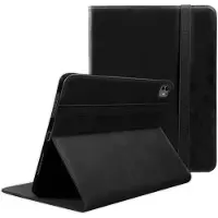 Rosso Deluxe Hoes Geschikt voor iPad Pro 11 (2024/2025) | Book Case Echt Leer | Sleep/Wake | Standaard | Penhouder | Beschermhoes Zwart