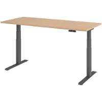 Hjh OFFICE PRO XDKB 19 G - 180 x 80 Eiken Tafelhoogte I Elektrisch in hoogte verstelbaar