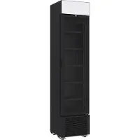 CombiSteel Drankenkoeling - Smal Model - 232L - Zwart - +4°C/+10°C - Statisch + Ventilator - Wielen - 450x497x2024mm - Horeca Koelkast