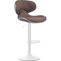 CLP Barstoel Las Vegas V2, bekleed met stof, met voetsteun | Kleur: bruin, frame: wit