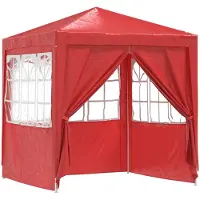 vidaXL Partytent, 200 x 200 x 240 cm, rood, PE en staal
