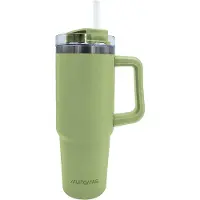 Muitomas Reismok - Travel Mug - Dubbele geïsoleerde wand - Praktisch rietje & handvat - 900ml - Groen