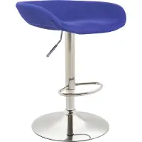 CLP Anaheim barkruk, vilten trompetvoet met voetsteun | Kleur: blauw, frame: chroom