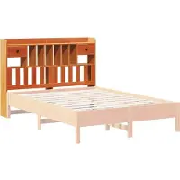 vidaXL Hoofdbord met opbergruimte 150 cm massief grenenhout wasbruin