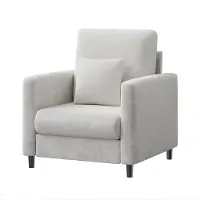Happiq Accentstoel - Voor Woonkamer & Slaapkamer - Comfortabele Leesfauteuil, Gereedschapsloze Installatie - Bankaccentstoel - Beige
