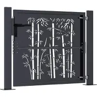 vidaXL Poort met bamboe-ontwerp 100x75 cm staal antracietkleurig