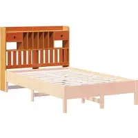 vidaXL Hoofdbord met opbergruimte 135 cm massief grenenhout wasbruin