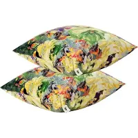 Ce - Decoratieve Kussenhoezen - 45,7x45,7 cm - Bloemen Patroon - Set van 2