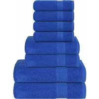 vidaXL 8-delige Handdoekenset FROGN 360 g/m² blauw