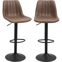 HOMCOM barstoel - schuimrubber - microvezeldoek - staal - hout - bruin