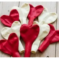 Diakakis Ballonnen Hartjes Latex Rood/wit 10 Stuks -28cm (bulk)
