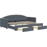 vidaXL Slaapbank onderschuifbed en lades 80x200 cm fluweel donkergrijs