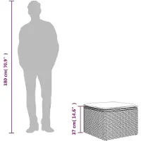 vidaXL Tuinkruk met kussen 55x55x37 cm poly rattan bruin