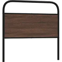 vidaXL Vervangend hoofdbord 100 cm bewerkt hout en staal bruin eikenkleurig