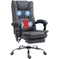 Vinsetto -Massage-Bürostuhl-Mikrofaser-64L x 70B x 110-118H cm-Dunkelgrau
