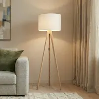 TK Lighting Vloerlamp Grand, hout licht, Woon-/ Eetkamer, Hout, Modern, vloerlamp hout