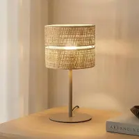 TK Lighting Tafellamp Calma, crème / amber, Woon-/ Eetkamer, Tafellamp