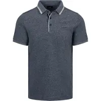 State of Art Poloshirt Tipping Cotton Linen Navy