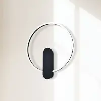 VIOKEF Wandlamp Zaklin, zwart, Woon-/ Eetkamer, metaal, Modern, wandlamp
