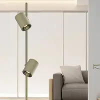 VIOKEF LED vloerlamp Melina olijfgroen, hoogte 162 cm, metaal, dimbaar Melina,, groen, Woon-/ Eetkamer, Aluminium, Modern, LED vloerlamp