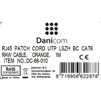 Dsit UTP CAT6 patchkabel - 1 meter oranje - 100% koper - netwerkkabel - internetkabel - UTP kabel - RJ45 - 1000 mbit/s