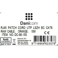 Dsit UTP CAT6 patchkabel - 15 meter oranje - 100% koper - netwerkkabel - internetkabel - UTP kabel - RJ45 - 1000 mbit/s