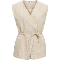 Object Gilet 'OBJPAULA YUI' donkerbeige / wit