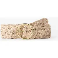 Sissy-Boy Beige Opengewerkte Raffia Riem | Maat: 85