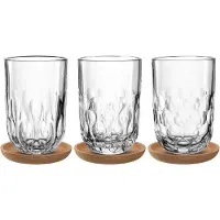 Leonardo GOCCE Latte Macchiato glas 390ml met onderzetter - set/3