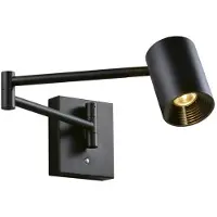 VIOKEF Wandlamp Melina, dimbaar, zwart, Woon-/ Eetkamer, Aluminium, Modern, wandlamp