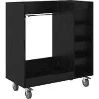 vidaXL Golfkast met wiel Effen Zwart Eiken 90 x 45 x 98 cm