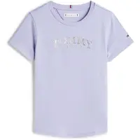 Tommy Hilfiger T-shirt lila Paars Meisjes Katoen Ronde hals Logo - maat 104