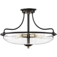QUOIZEL LED Plafondlamp Griffin | 4X E27 Max 60W | Dimbaar | Palladian Bronze with Weathered Brass Accents