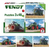 Schmidt 3 x 48-delige puzzel van Spiele, voor kinderen, met afbeeldingen van de Fendt 1050, 724 Vario en 6275L 56221