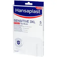 Hansaplast Sensitive 3XL Pleisters - Wondpleisters - Wondverzorging - Grote Pleisters - Eilandpleister - Gevoelige huid - 10 x 15 cm - 5 Stuks