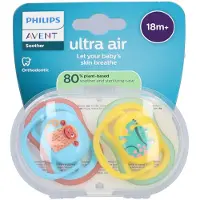 Philips Ultra Air – Ademend en lichtgewicht fopspeen (18mnd+) – 2 stuks - SCF349/58