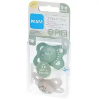 Mam Original Pure Silikon Fopspeen 0-6 Mnd Beige 2 Stuks