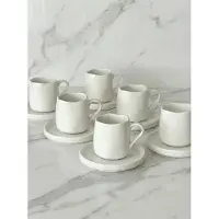 Almina – Koffiekopjes Set “Diva” – 12-delig 6×250 ml kopjes – Keramiek – Voor Koffie, Cappuccino & Thee