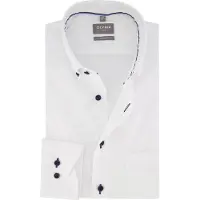 Olymp Wit overhemd Comfort Fit strijkvrij met button down boord