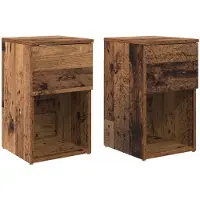 vidaXL Bedkast 2 st Oud hout 29 x 31,5 x 49 cm Bewerkt hout