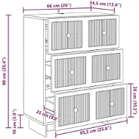 vidaXL Ladekast 66 x 34,5 x 90 cm Bewerkt hout Zwart